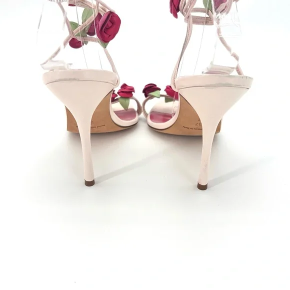 Manolo Blahnik Spring 2016 Xafiore Rose Ankle Strap Sandals 37 - Picture 9 of 14
